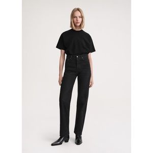TOTEME Twisted seam denim full length faded black